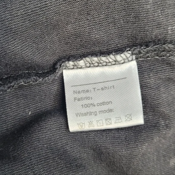 100% Cotton Unisex Acid Mineral Wash Short Sleeve Tee - Picture 4 of 4